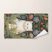 Art nouveau witte kat in de tuin handdoek (Handdoek)