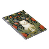 Art nouveau witte kat in de tuin notitieboek (Rechterzijde)