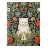 Art nouveau witte kat in de tuin notitieboek (Voorkant)