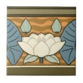 Art Nouveau Witte Lelie Fries van Verneuil Tegeltje (Voorkant)