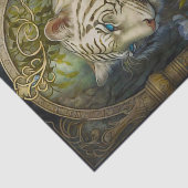 Art Nouveau Witte Tijger Tissuepapier (Detail)