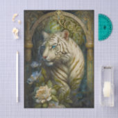 Art Nouveau Witte Tijger Tissuepapier (Craft)