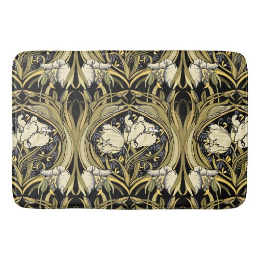 Art Nouveau Witte Tulpen Badmat (Voorkant)