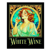 Art Nouveau Witte Wijn Perfect Poster (Voorkant)