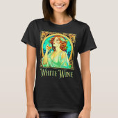 Art Nouveau Witte Wijn T-shirt (Voorkant)