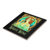 Art Nouveau Witte Wijn Tegeltje (Zijkant)