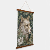 Art nouveau wolf in de bladeren hangend wandkleed (Gebogen)