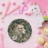 Art nouveau wolf in de bladeren papieren bordje (Feest)