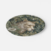 Art nouveau wolf in de bladeren papieren bordje (Gekanteld)