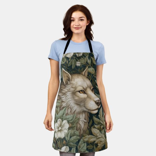 Art nouveau wolf in de bladeren schort (Gedragen)