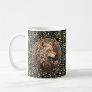 Art Nouveau Wolf op Ivy Koffiemok