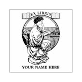 Art Nouveau Woman boekt de Ex Libris-Sjabloon Rubberstempel (Afrduk)