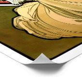  Art Nouveau Woman & Book van Alphonse Mucha Poster (Hoek)