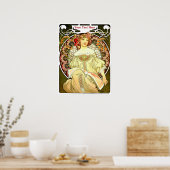  Art Nouveau Woman & Book van Alphonse Mucha Poster (Keuken)