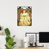 Art Nouveau Woman & Book van Alphonse Mucha Poster (Thuiskantoor)