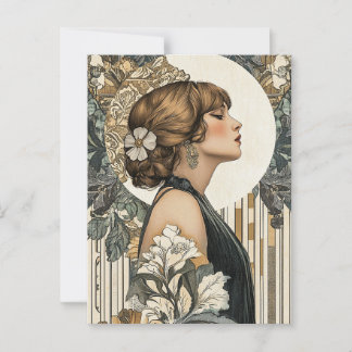 Art Nouveau Woman Briefkaart