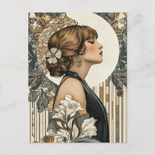 Art Nouveau Woman Briefkaart (Voorkant)