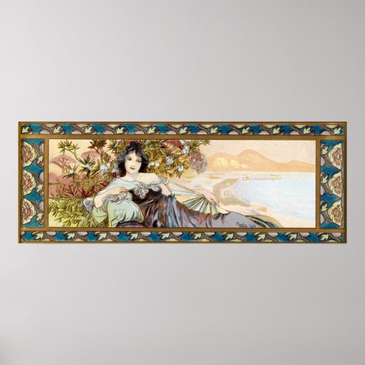  Art Nouveau Woman door Alphonse Mucha Poster (Voorkant)