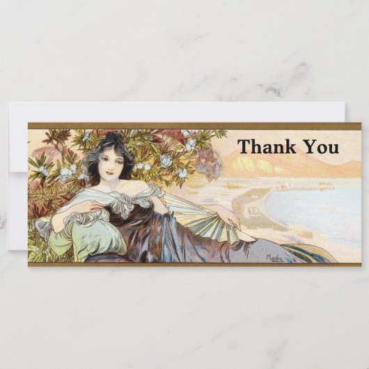 Art Nouveau Woman door Alphonse Mucha-Sjabloon (Voorkant)