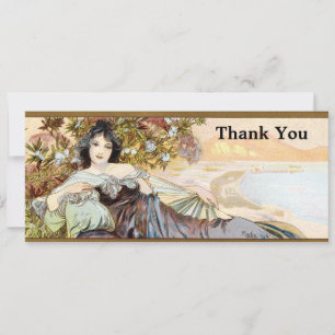 Art Nouveau Woman door Alphonse Mucha-Sjabloon