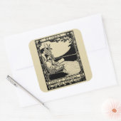  Art Nouveau Woman Ex Libris Sjabloon Vierkante Sticker (Envelop)