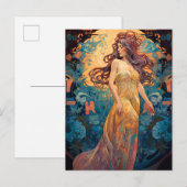 Art Nouveau Woman Fantasy Art Briefkaart (Voorkant / Achterkant)