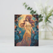 Art Nouveau Woman Fantasy Art Briefkaart (Staand voorkant)