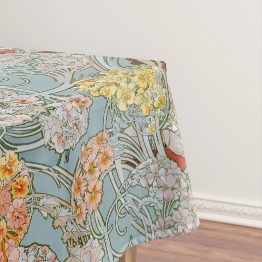 Art Nouveau Woman & Floral Pattern by Mucha Tafelkleed (Voorbeeld)