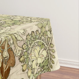  Art Nouveau Woman Floral Pattern van Mucha Tafelkleed