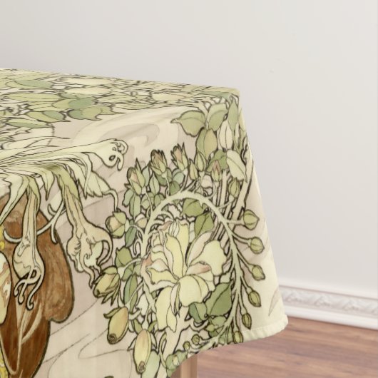  Art Nouveau Woman Floral Pattern van Mucha Tafelkleed (Voorbeeld)