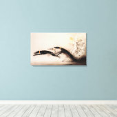 Art Nouveau Woman Greyhounds Louis Icart Canvas Afdruk (Insitu (Houten vloer))