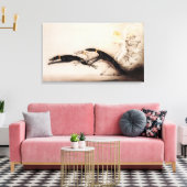 Art Nouveau Woman Greyhounds Louis Icart Canvas Afdruk (Insitu (Woonkamer))