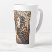 Art Nouveau Woman Latte Mok (Rechterhoek)