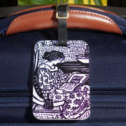 Art Nouveau Woman Leading Bagagelabel (Voorkant Insitu 2)