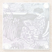 Art Nouveau Woman Leading Glazen Onderzetter (Achterkant)