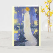 Art Nouveau Woman met Calla Lilies Kaart (Gele Bloem)