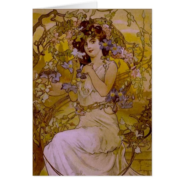 Art Nouveau Woman met Clematis (Voorkant)