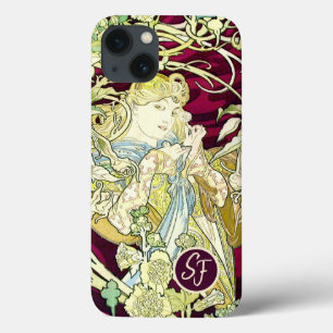  Art Nouveau Woman met Daisy Monogramed Case-Mate iPhone Case