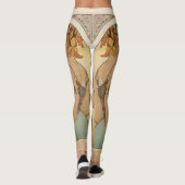 Art Nouveau Woman met Fruit Alphonse Mucha Leggings (Achterkant)
