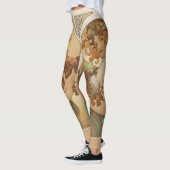 Art Nouveau Woman met Fruit Alphonse Mucha Leggings (Links)