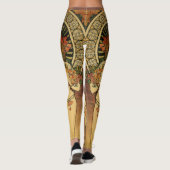 Art Nouveau Woman met Long Hair Alphonse Mucha Leggings (Achterkant)