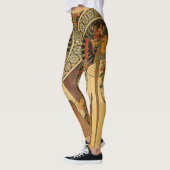 Art Nouveau Woman met Long Hair Alphonse Mucha Leggings (Links)