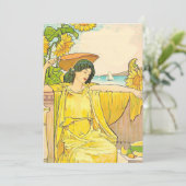 Art Nouveau Woman met zonnebloemen (Staand voorkant)