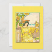 Art Nouveau Woman met zonnebloemen (Achterkant)