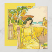 Art Nouveau Woman met zonnebloemen (Voorkant / Achterkant)