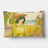 Art Nouveau Woman met zonnebloemen Etui (Achterkant)