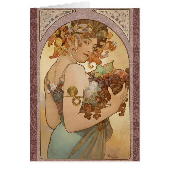 Art Nouveau Woman Mucha Beauful (Voorkant)