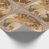 Art Nouveau Woman Mucha Beauful Cadeaupapier (Hoek)