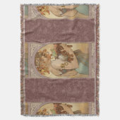 Art Nouveau Woman Mucha Beauful Deken (Voorkant Verticaal)