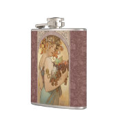 Art Nouveau Woman Mucha Beauful Heupfles (Links)